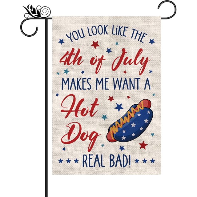 Welcome 4th Of July Garden Flags Outside Patriotic American Flag Flowers Mason Jar Small Yard Flags Outdoor Independence Day Memorial Day Decorations Fa