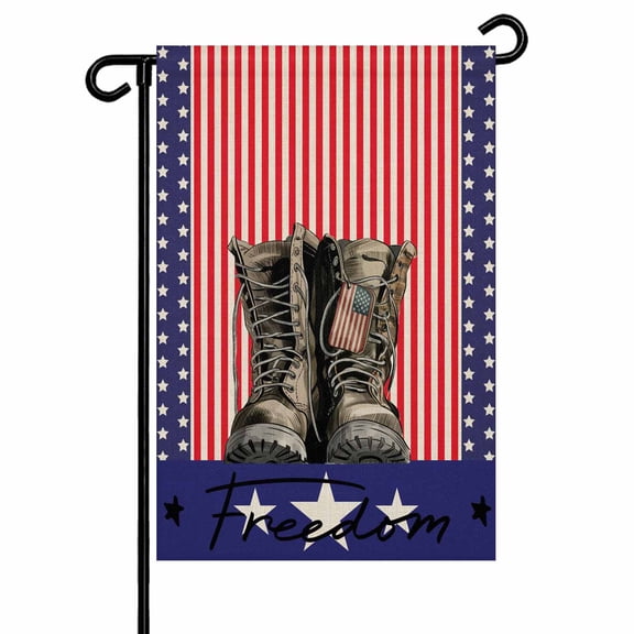 4th of July Garden Flags for Outside Patriotic US Boots Stars and Stripes Double Sided Yard Flags Outdoor House Decoration, Small 28X40 Inch
