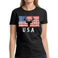 thumbnail image 1 of 4th of July Gift Women Shirt Hunting Deer USA S M L XL 2XL 3XL Graphic Tee, 1 of 2