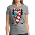thumbnail image 1 of 4th of July Gift Women Shirt Tuxedo American Flag S M L XL 2XL 3XL Graphic Tee, 1 of 2