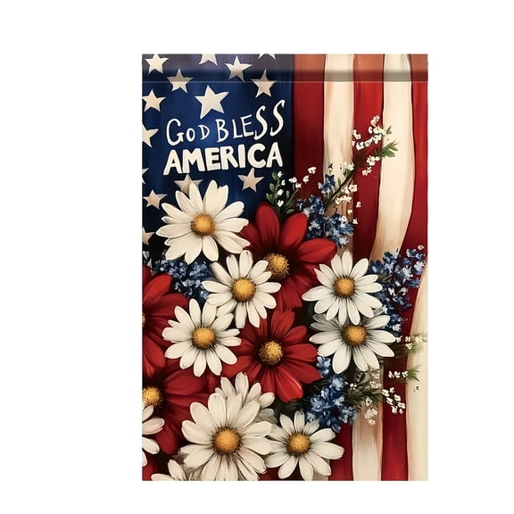 4th of July God Bless USA Garden Flag Party Decoration Patriotic Red White Blue Independence Day 1776-2026 Memorial Day Single Sided Gifts