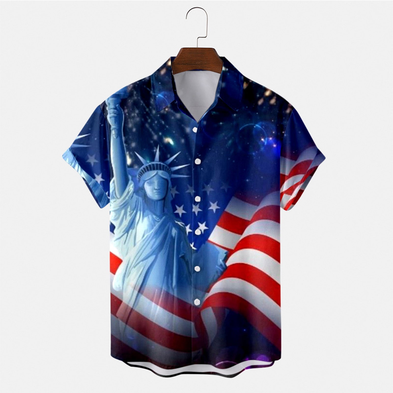 4th of July Golf Shirts for Men Independence Day Style V Neck Fashion ...
