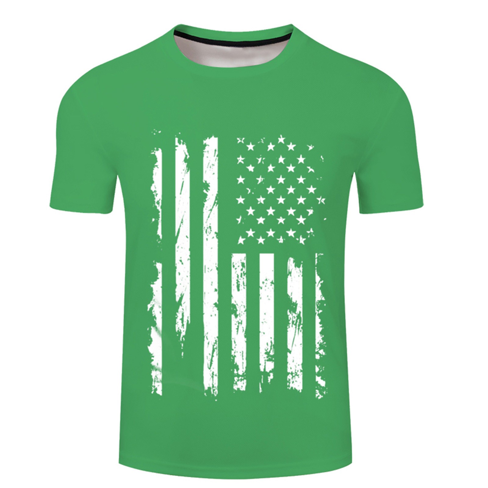 4th of July Green Independence Summer Short Sleeve Floral Shirts Men's ...