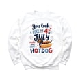 thumbnail image 1 of 4th of July Hotdog Sweatshirt Funny Dachshund Patriotic USA Crewneck for Women Men Kids Family White Sweatshirt Adult Small, 1 of 7