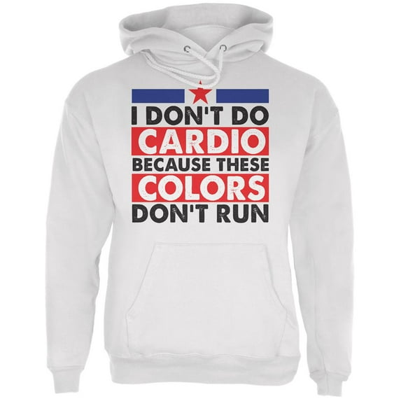 4th of July I Don't Do Cardio White Adult Hoodie - Medium