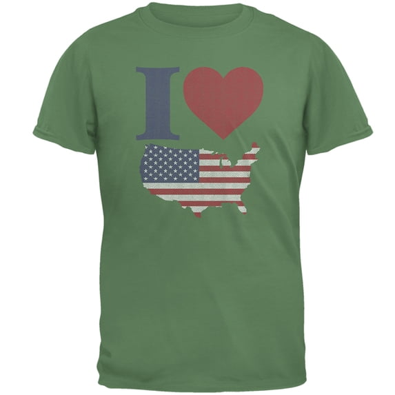 4th of July I Heart Love America Halftone Mens T Shirt