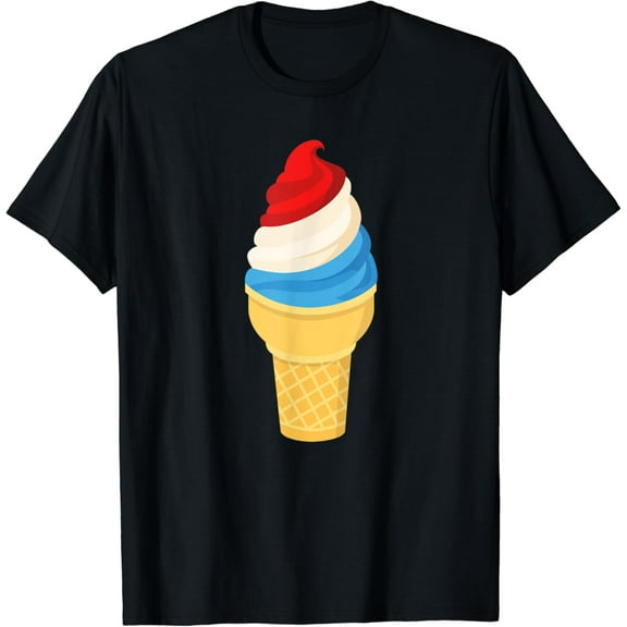4th of July Ice Cream American Flag Popsicle Red White Blue T-Shirt