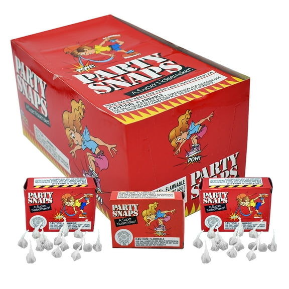 Nicky Bigs Novelties 1500 Count Party Snaps Loud Snap Poppers Noise Maker, 50 Boxes of 30 Each | Classic Throwing Trick Poppers for Birthdays, July 4th, Holidays, Events & More
