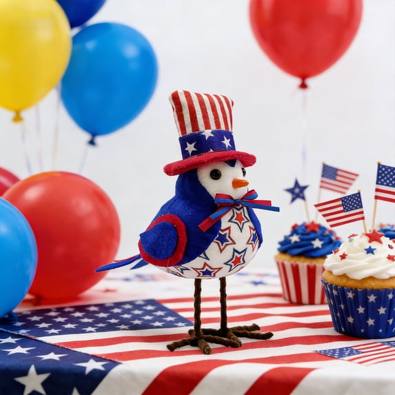 4th of July Independence Day Decor, Veteran Honor American Bird Ornament, Memorial Day, Veteran’s Day Keepsake, Patriotic Table Decoration