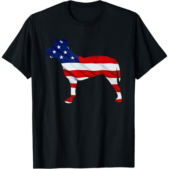 4th of July Independence Day USA American Flag Pit Bull T-Shirt