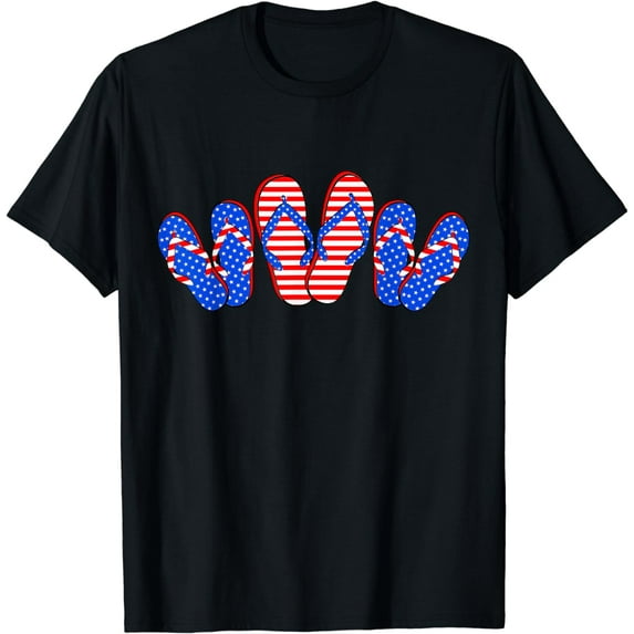 4th of July Independence Flip Flops USA Flag T-Shirt