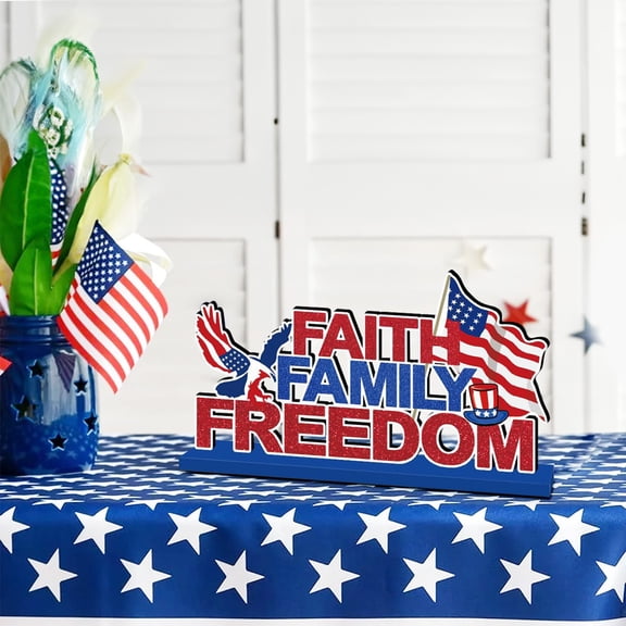 4th of July Indoor Decorations, Independence Day Ornament Commemorative Day Decoration Table Emblem Ornament 4th of July Small Decor