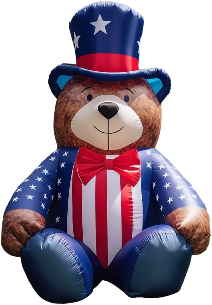 4th of July Inflatables Outdoor Holiday Yard Decorations 6FT Bear with