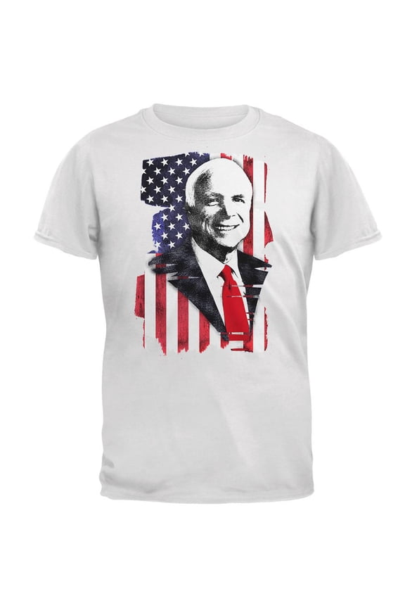 4th of July John McCain American Patriot Mens T Shirt White LG
