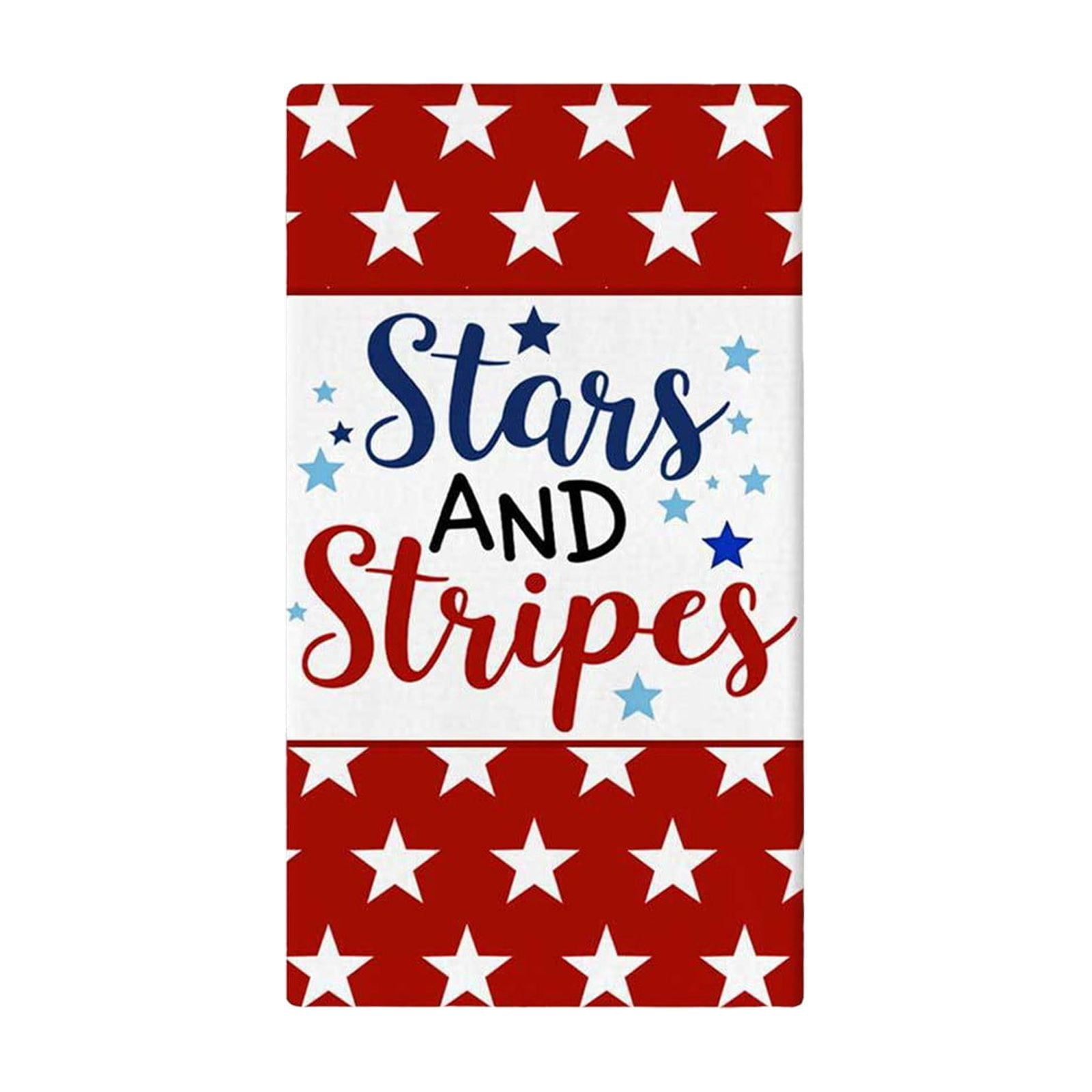 4th of July Kitchen Towels, American Flag Stars Patriotic Dish Towel ...