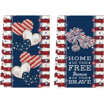 4th of July Kitchen Towels Patriotic Decorations Stripe Stars Heart Dish Towels Memorial Day Independence Day Hand Towels 18x26 Inch Set of 2