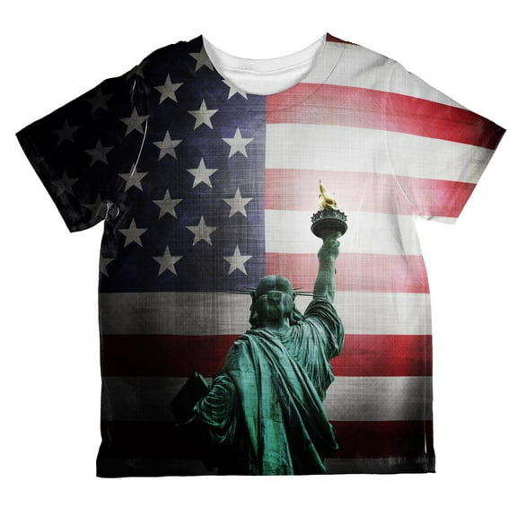 4th of July Let Lady Liberty Light the Way All Over Toddler T Shirt Multi 4T