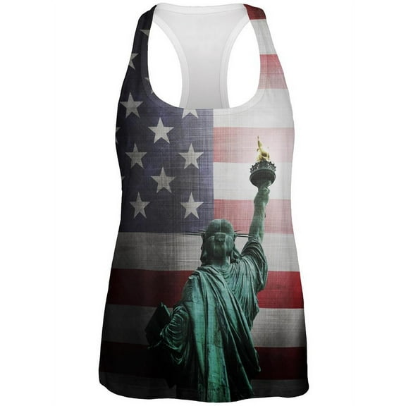 4th of July Let Lady Liberty Light the Way All Over Womens Work Out Tank Top Multi X-LG