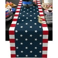 thumbnail image 1 of 4th of July Linen Table Runner Independence Day Table rations Memorial Day Star Table Runners Holiday Party Table r, 1 of 6