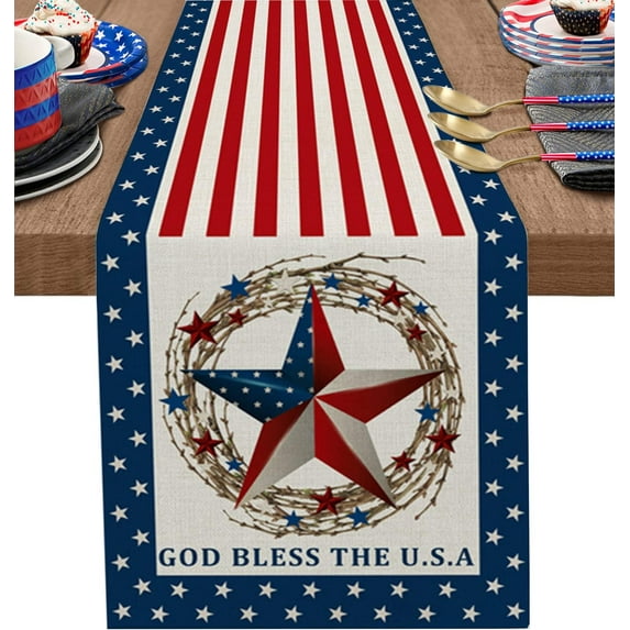 4th of july stars table runner