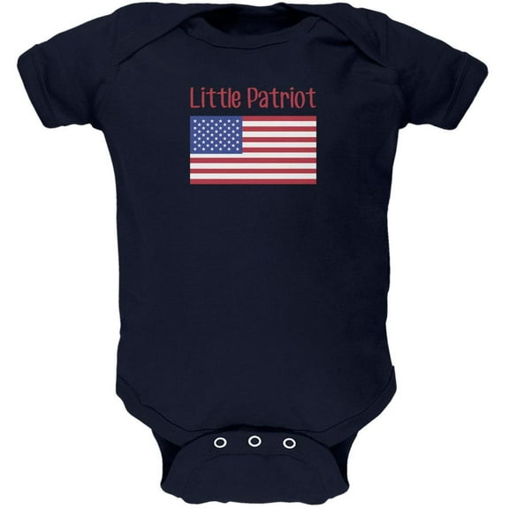 4th of July Little Patriot Navy Soft Baby One Piece - 18-24 months