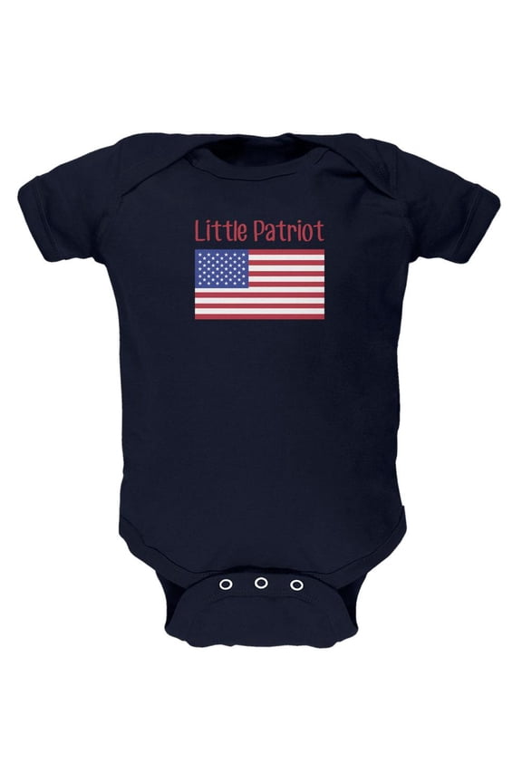 4th of July Little Patriot Navy Soft Baby One Piece - 18-24 months