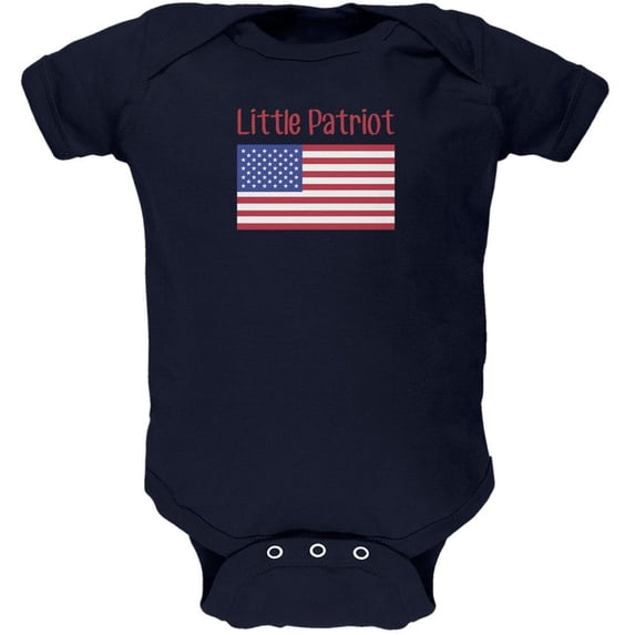 4th of July Little Patriot Navy Soft Baby One Piece - 18-24 months
