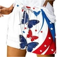 thumbnail image 1 of 4th of July Lounge Shorts Women Wide Leg American Flag Shorts High Waisted Elastic Waist Shorts 2025 Summer Flowy Lounge & Beach Pants with Pockets, 1 of 5