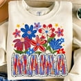 thumbnail image 1 of 4th of July Mama Sweatshirt – Red White and Blue Floral Mom Crewneck with American Flag and Patriotic Summer Style BTO, 1 of 5