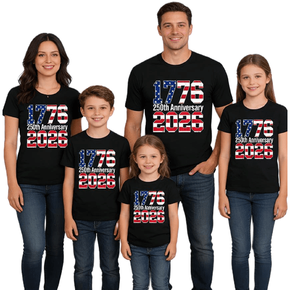 4th of July Matching Family Shirts 250th Anniversary USA Cotton Patriotic Tee Shirts Tops