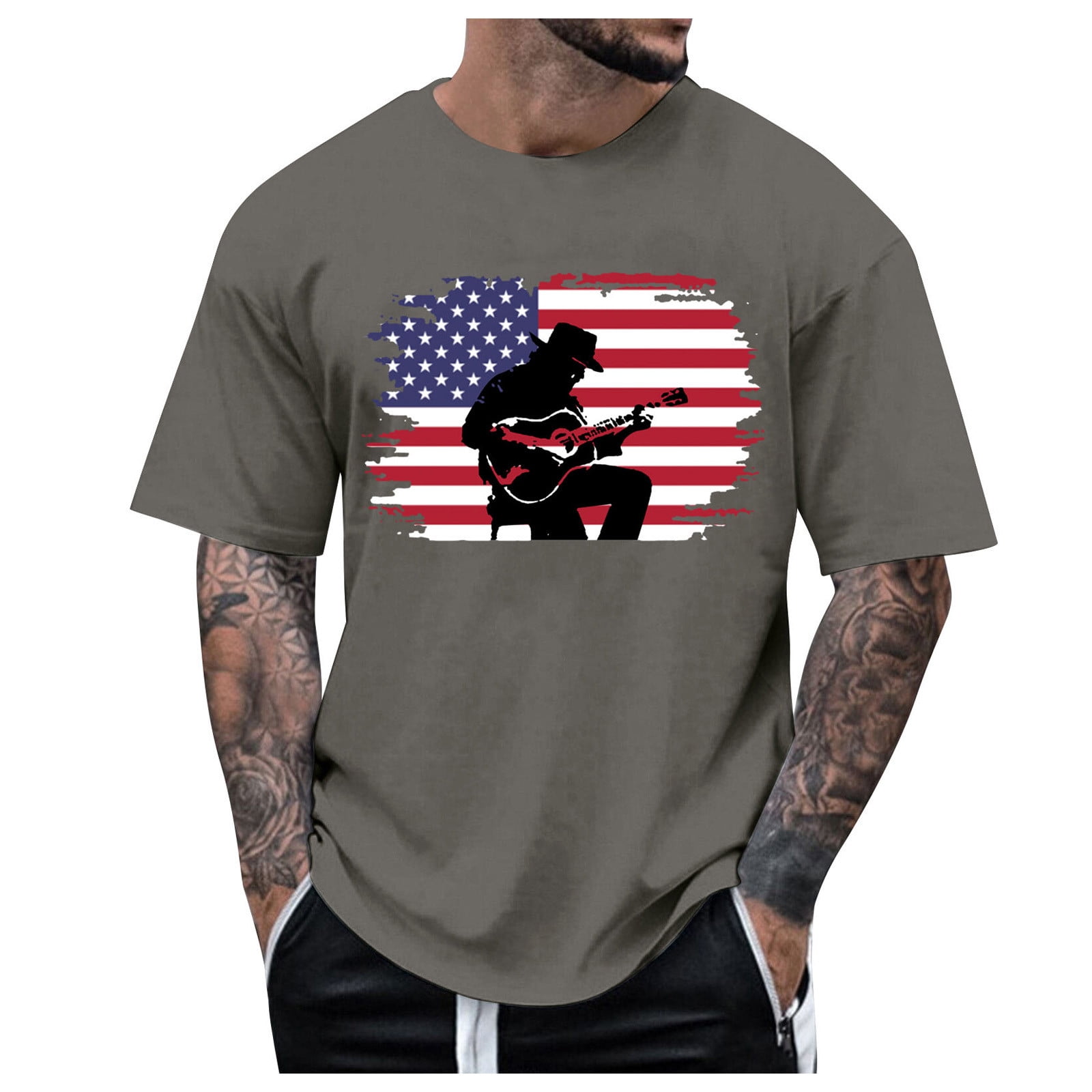 4th of July Mens tshirt Graphics,Mens tshirts Under 5 Adult Loose