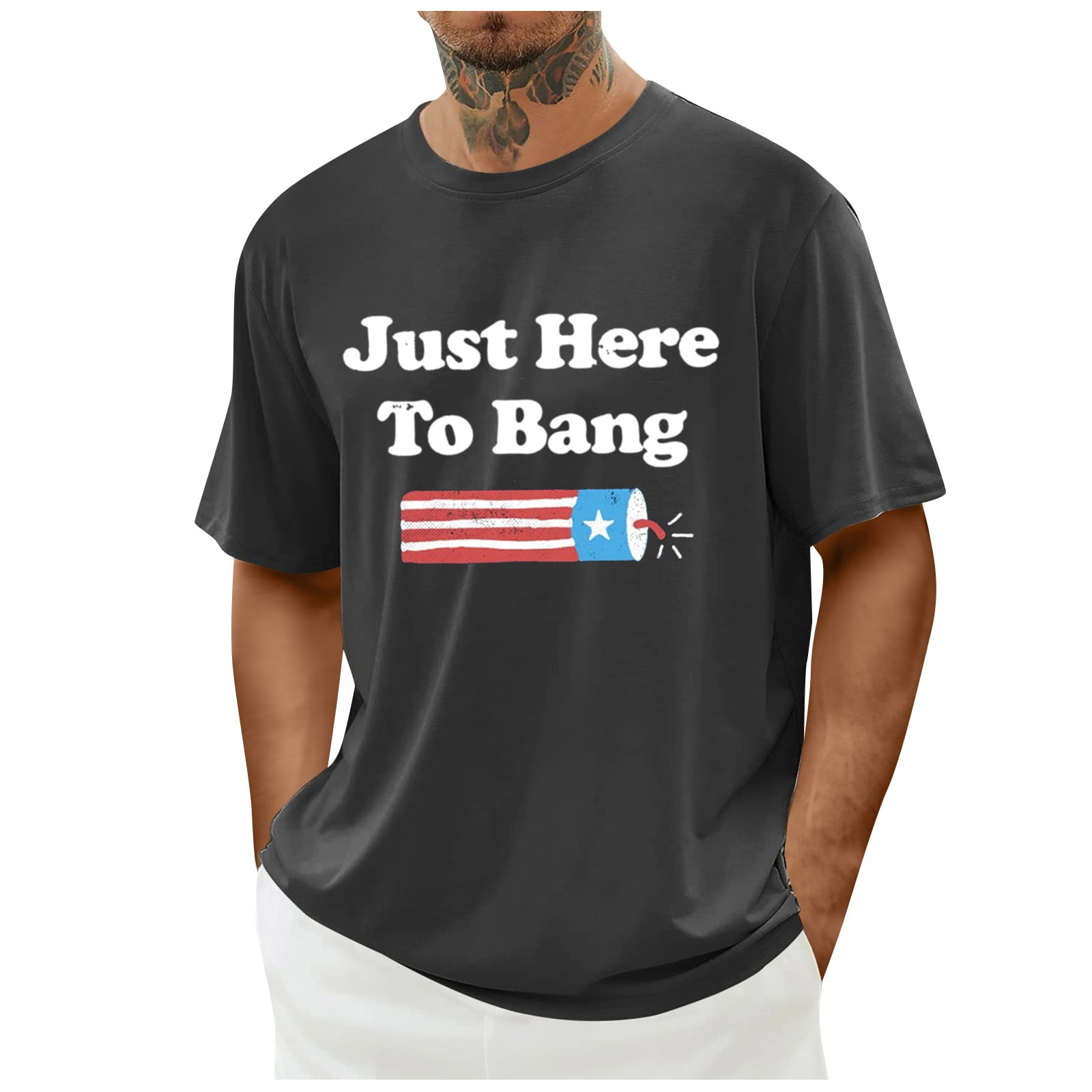 4th of July Mens tshirts Under 5 Adult,Mens tshirt Graphics Loose