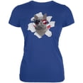 thumbnail image 1 of 4th of July Meowica Americat Patriot Women's Juniors Soft T Shirt, 1 of 5