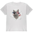 thumbnail image 1 of 4th of July Meowica Americat Patriot Youth T Shirt White YSM, 1 of 1