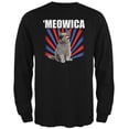 thumbnail image 1 of 4th of July Meowica Black Adult Long Sleeve T-Shirt - 2X-Large, 1 of 1