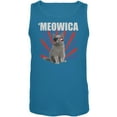 thumbnail image 1 of 4th of July Meowica Turquoise Adult Tank Top - Medium, 1 of 1