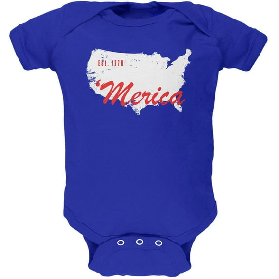 4th of July 'Merica Est 1776 Royal Soft Baby One Piece - 0-3 months
