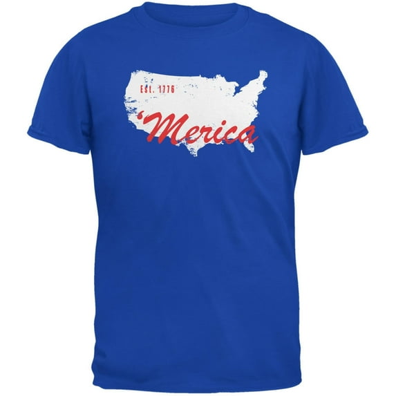 4th of July 'Merica Est 1776 Royal Youth T-Shirt - Youth X-Large
