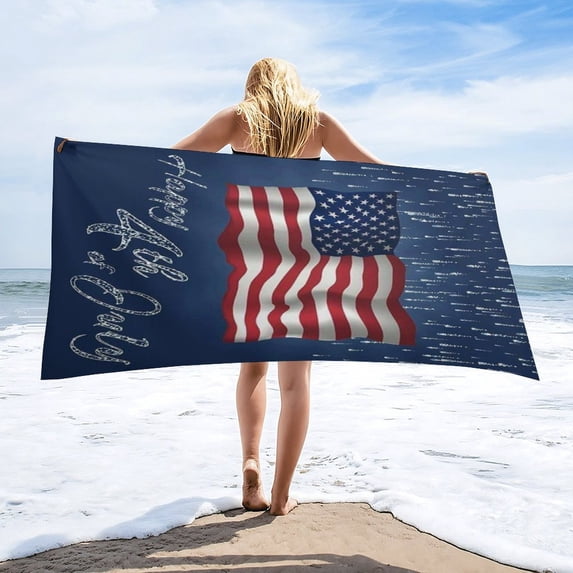 4th of July Microfiber Lightweight Beach Towel Quick Dry Absorbent Thin Towels for Swimming Pool Camping Beach Easy for Vacation Essentials