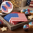 thumbnail image 1 of 4th of July Napkins, 25PCS Red White and Blue Star & Flag Pattern Cocktail Napkins, Patriotic Disposable Tableware for Independence Day Party Decor, 1 of 10
