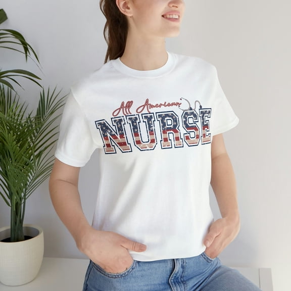 4th of July Nurse Shirt Nursing Shirt All American Nurse T-shirt Gift For Nurse ER Nurse 4th of July