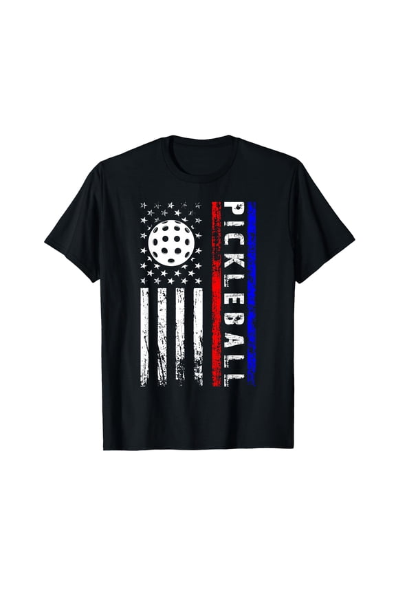 4th of July Outdoor Flag - Distressed American Flag with Pickleball Design - Durable Double Sided Yard Decor