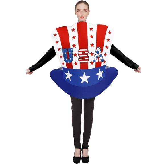 4th of July Outfit Red White Blue Eagle Costume for Adults,Men Women American Flag Costume,Independence-Day Patriotic Party Costume Accessories