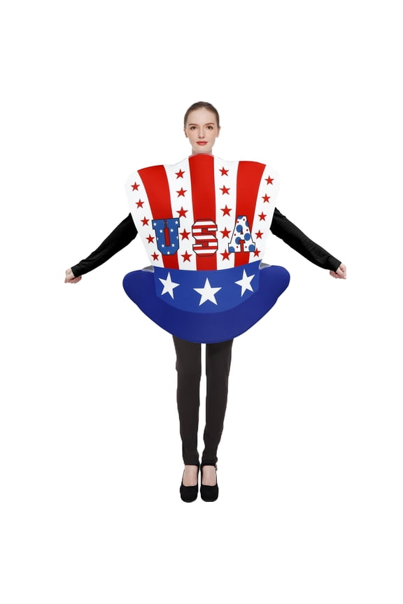 4th of July Outfit Red White Blue Eagle Costume for Adults,Men Women American Flag Costume,Independence-Day Patriotic Party Costume Accessories