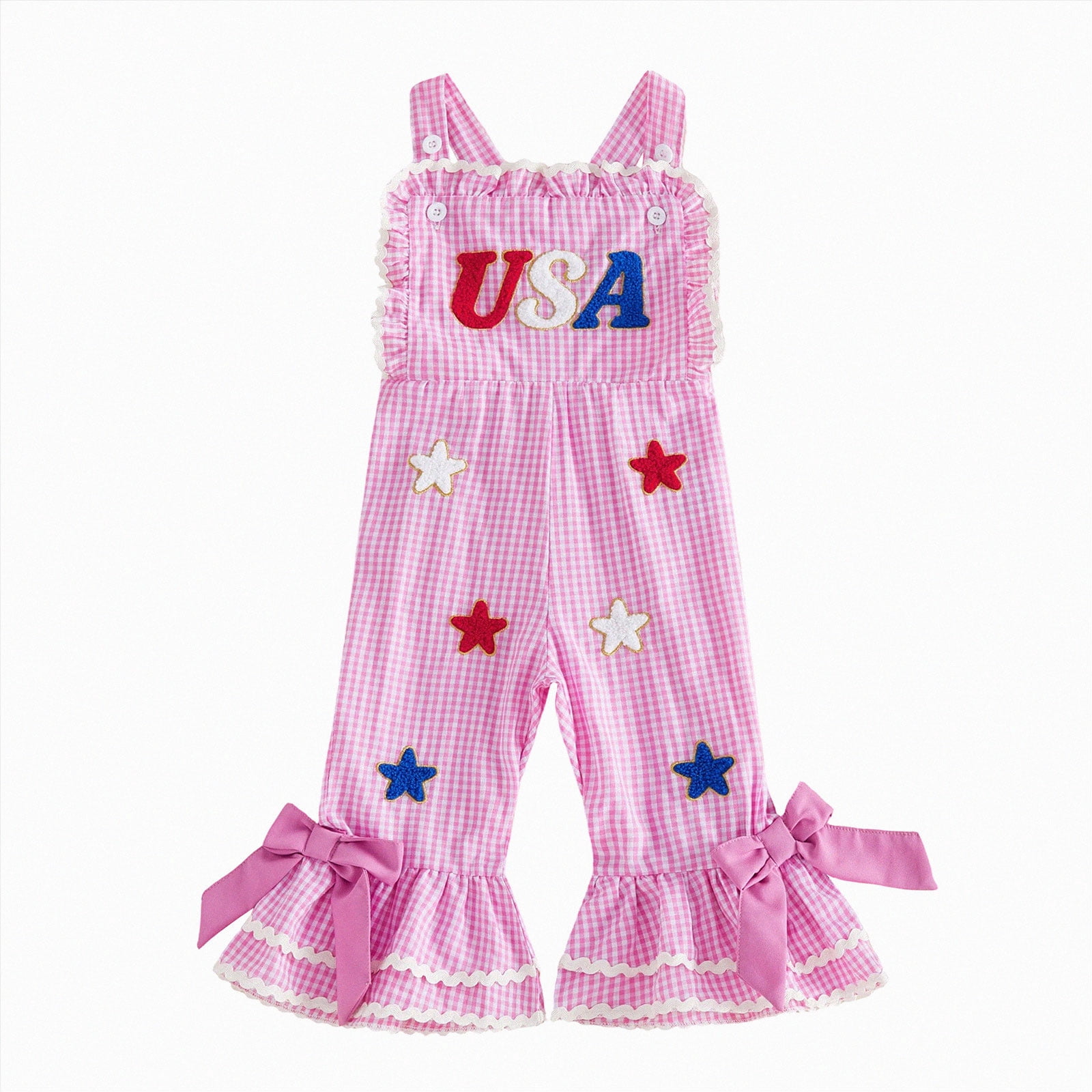4th of July Outfits Baby Girl USA Romper Fourth of July Onesie Independence Day Bodysuit Memorial Day Clothes