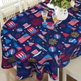 thumbnail image 1 of 4th of July Oval Tablecloth 60x84 Memorial Day Patriotic Table Cloths Waterproof American Flag Table Cover for Oval Table, 1 of 6