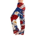 thumbnail image 1 of 4th of July Pajama Pants Women Patriotic Graphic Print Pjs Trouser Wide Leg Elastic Waist Comfy Relaxed Fit Sleepwears, 1 of 5