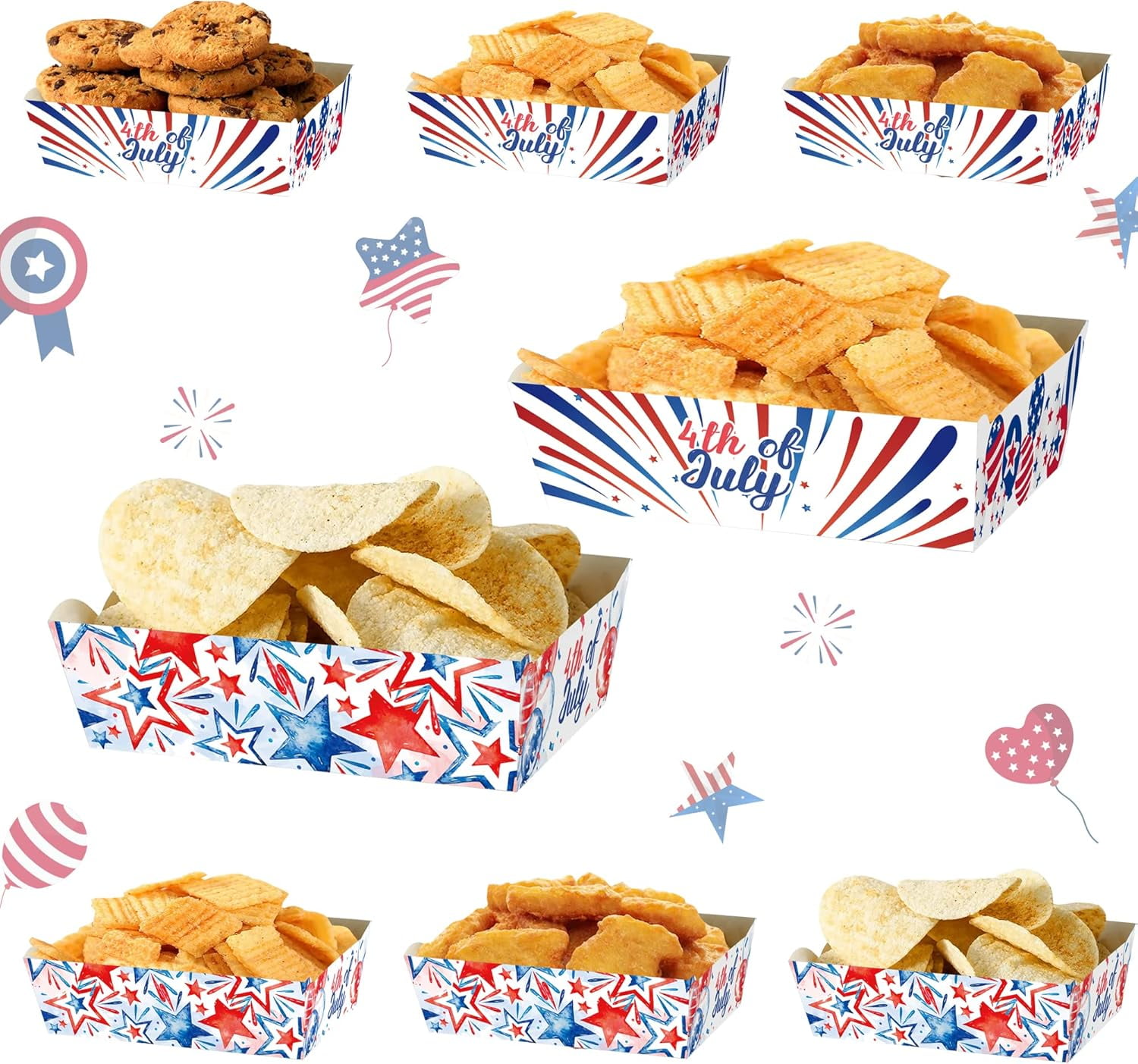 20 Pack Dinner Plate Paper Food Tray Christmas Party Boat Paper Food Tray | UK