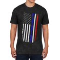 thumbnail image 1 of 4th of July Patriot American Distressed Flag Mens Soft T Shirt Charcoal Black Triblend SM, 1 of 1