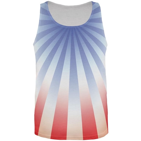 4th of July Patriot Starburst All Over Adult Tank Top - Small